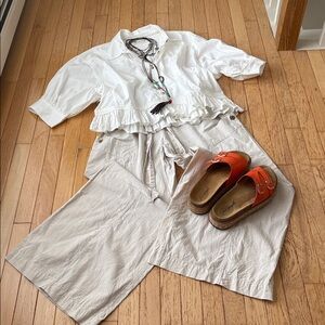 Free People wide leg linen pants